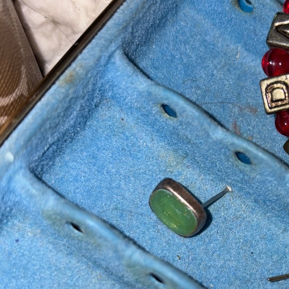Green Stone Stud Earring